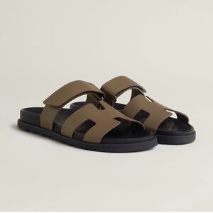 Hermes Chypre Sandals - size 41.5 - etoupe